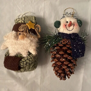 🎄 Handcrafted Christmas Ornaments  - Santa and Snowman Delight! 🎅☃️